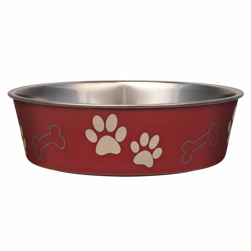 Loving Pets Bella Dog Bowls- Stainless Steel Dog & Cat Bowls - Spill Proof Dog Food Bowl, Cat Bowl, Puppy Essentials & Pet Supplies Great for Home & Travel (Large 35-65 lbs, Merlot) - Image 1